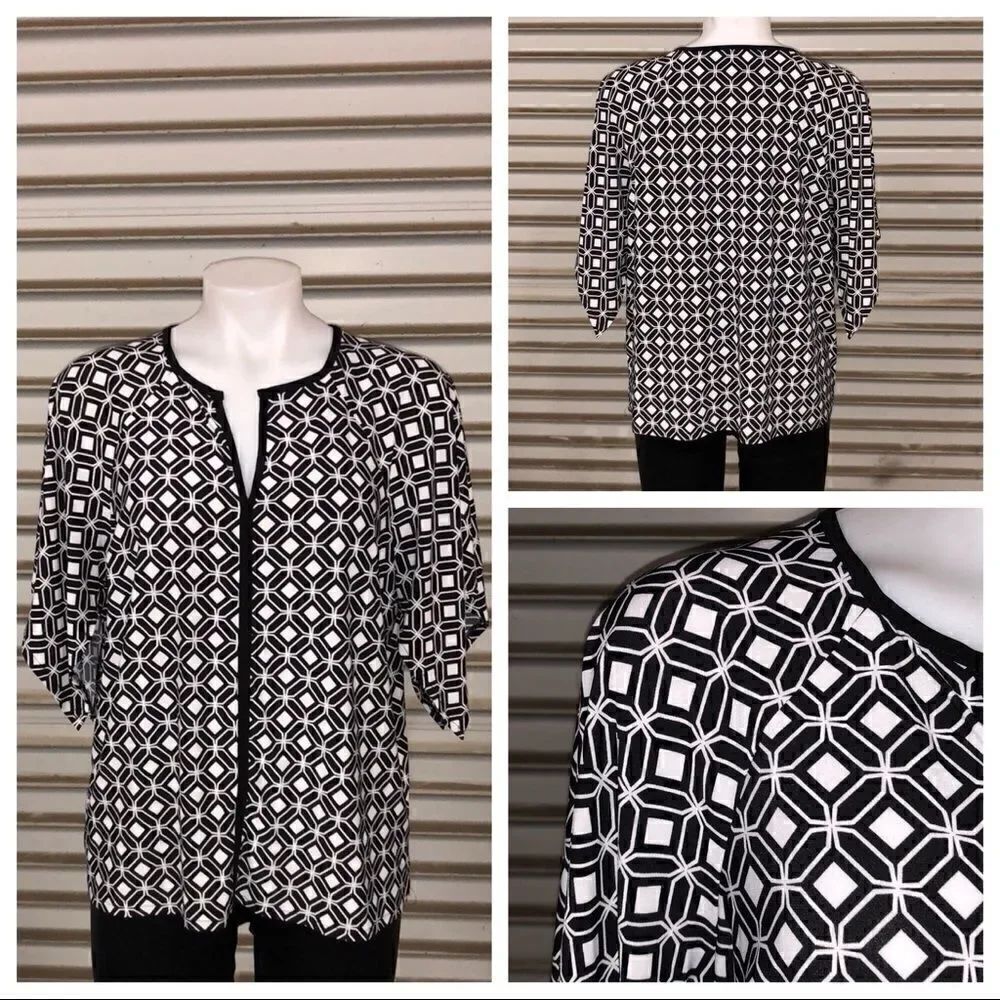 🛍️Riz & Ali black and white geometric design